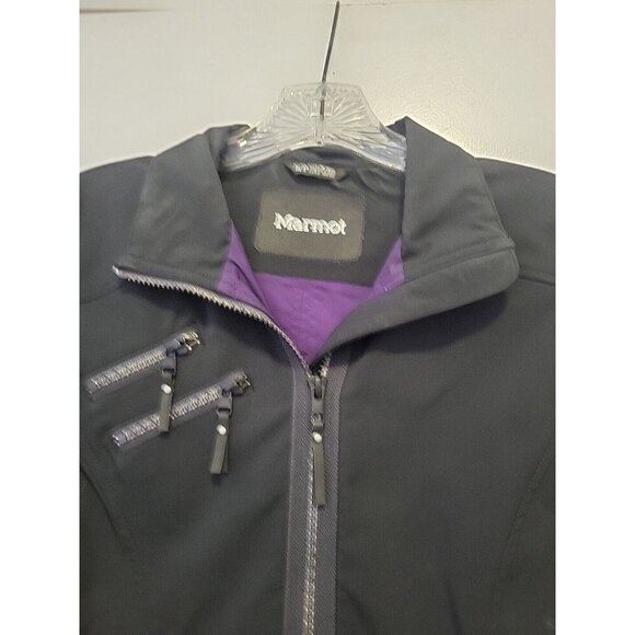 Marmot Zoom Softshell Jacket Zipper Pockets  Small Black - Picture 4 of 9